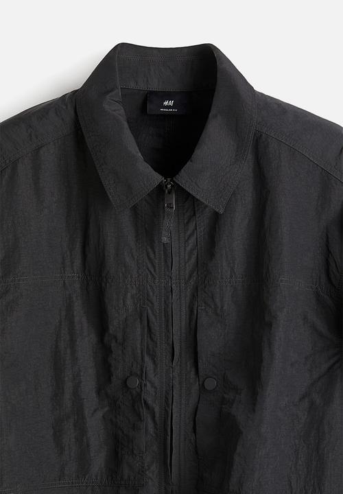 H&M - Regular fit nylon overshirt - dark grey 