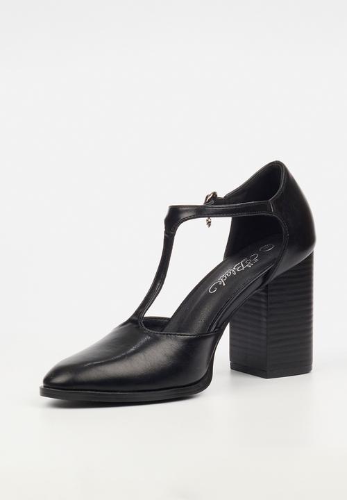 Miss Black - Kaia 2 t-bar block heel - black