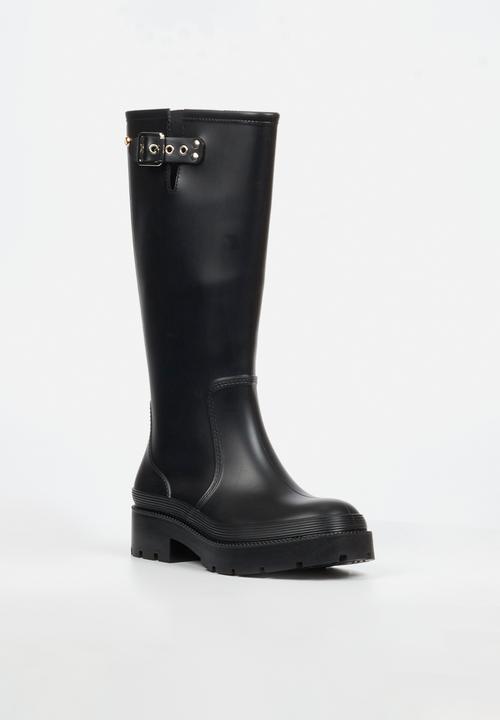 Viabeach - Laine 2 long buckle rain boot - black