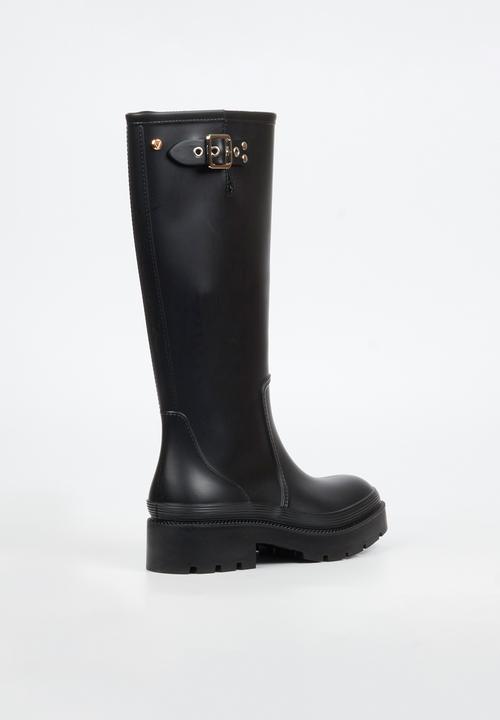 Viabeach - Laine 2 long buckle rain boot - black