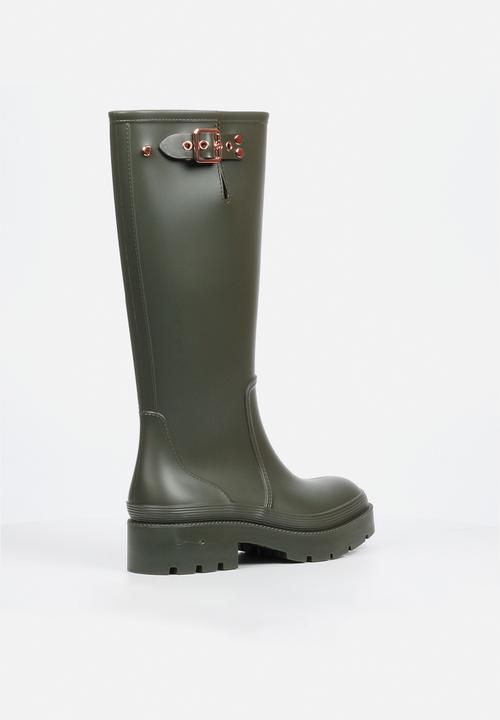 Viabeach - Laine 2 long buckle rain boot - khaki