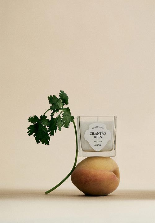 Small scented candle in glass holder - cilantro bliss