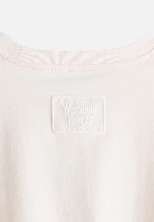 H&M - Oversized printed T-shirt - Cream Wuthering Heights