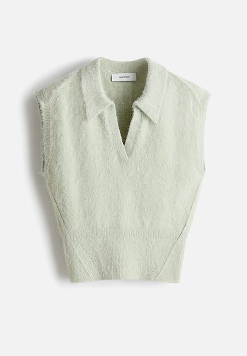 H&M - H&M Studio: Alpaca-blend sweater vest -  light dusty green 