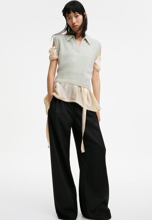 H&M - H&M Studio: Alpaca-blend sweater vest -  light dusty green 