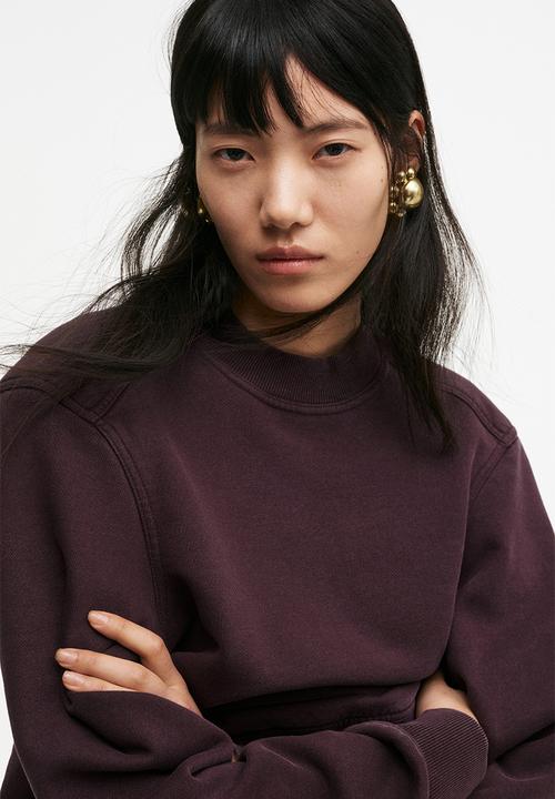 H&M - H&M Studio: Cotton sweatshirt - dark plum purple 