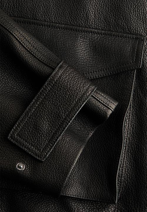 H&M - H&M Studio: Peplum leather jacket - black