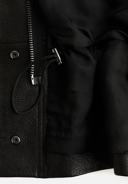 H&M - H&M Studio: Peplum leather jacket - black
