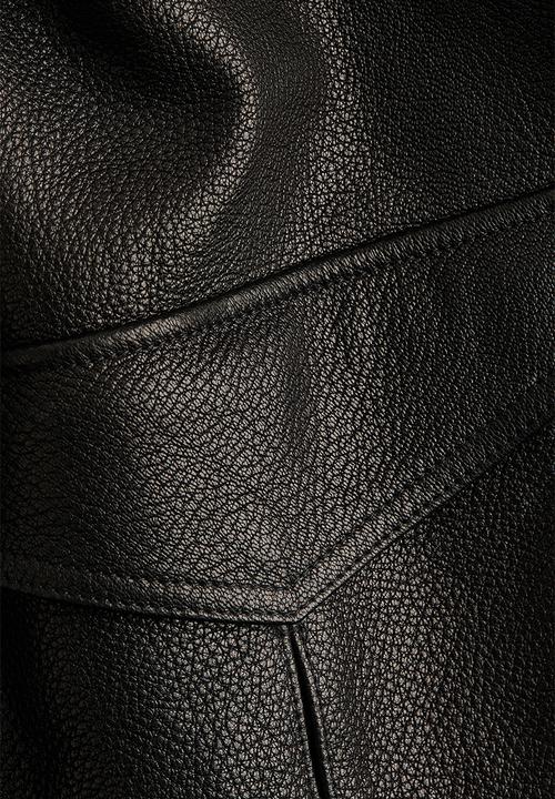 H&M - H&M Studio: Peplum leather jacket - black