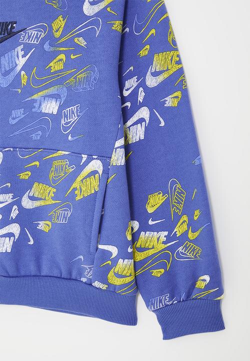 Nike - Nike all-over print reveal hoodie - comet blue