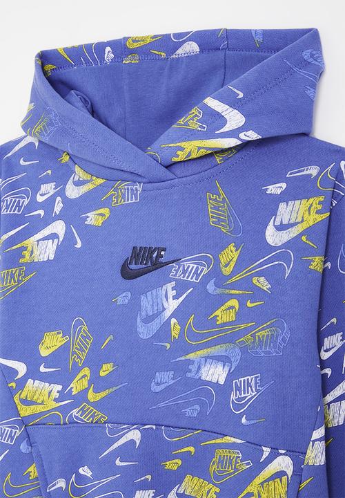 Nike - Nike all-over print reveal hoodie - comet blue