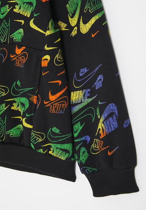 Nike - Nike all-over print reveal hoodie - black