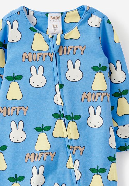 Cotton On - The Long Sleeve Zip Romper License - Lcn Mif Blue Bonnet/Miffy Pears