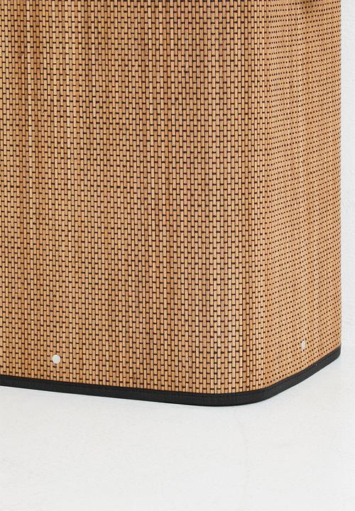 Bathroom Solutions - Bamboo laundry basket - black & neutral 