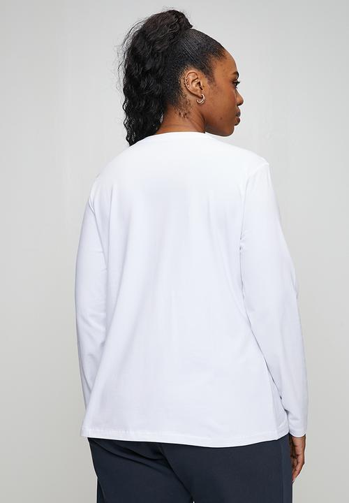 POLO - Plus wmn alice ls t-shirt - white