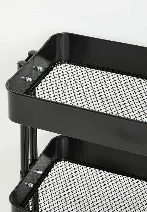 Storage Solutions - 3-Tier Metal Utility Trolley - Black