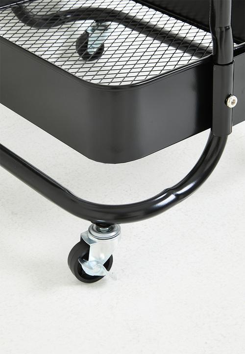 Storage Solutions - 3-Tier Metal Utility Trolley - Black