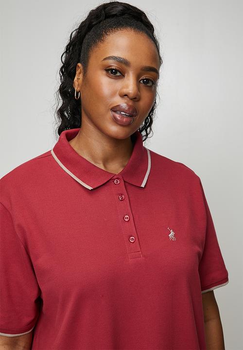 POLO - Plus wmn leah golfer dress - garnet