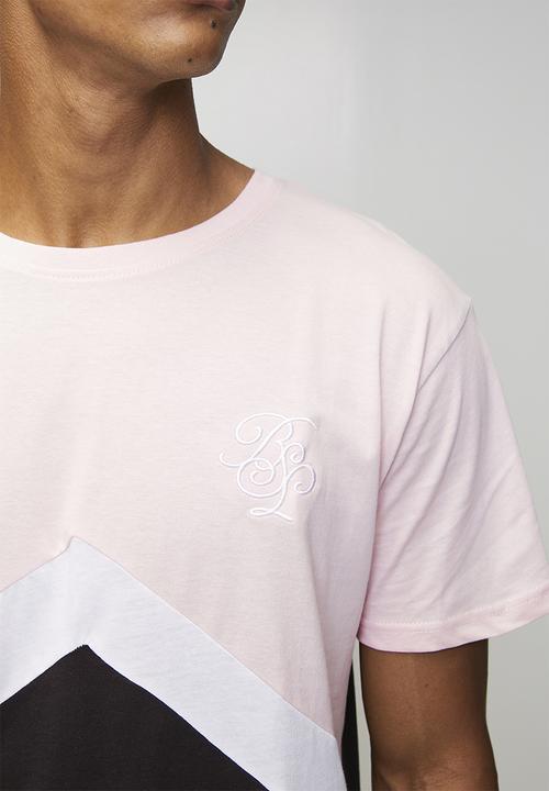 Brave Soul - Crew Neck Short Sleeve T-Shirt  - Powder Pink/Optic White/Jet Black