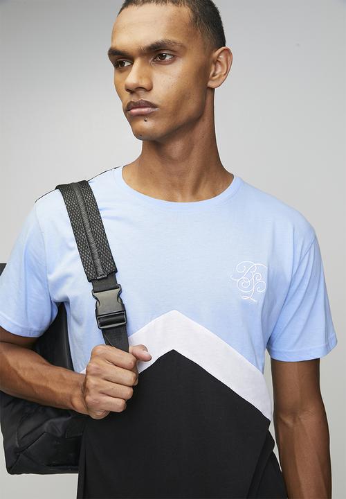 Brave Soul - Crew Neck Short Sleeve T-Shirt - Cloud Blue/Optic White/Jet Black