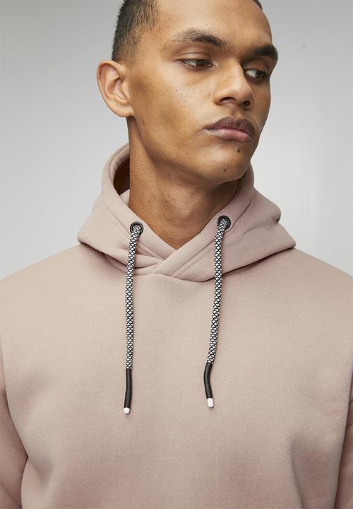 Brave Soul - Hoody With Cross Over Hood - Dusky Pink
