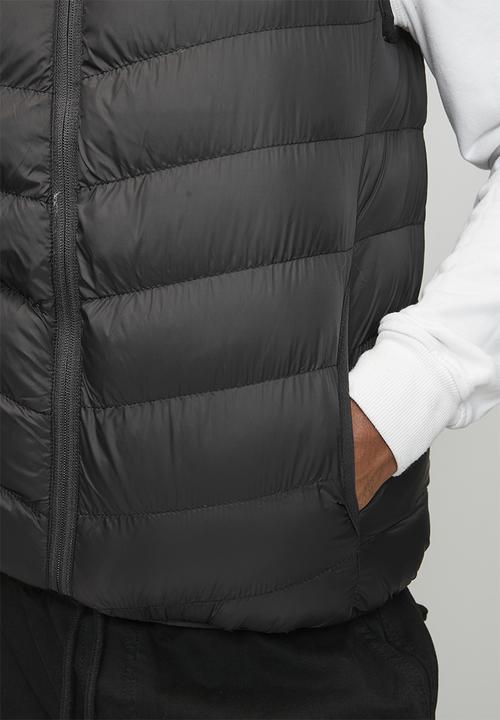 Brave Soul - Chevron Quilt Padded Gilet - Black