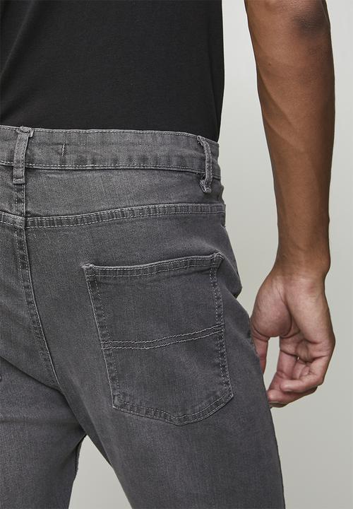 Brave Soul - Denim Crop Skinny Fit Jean - Grey Long Length