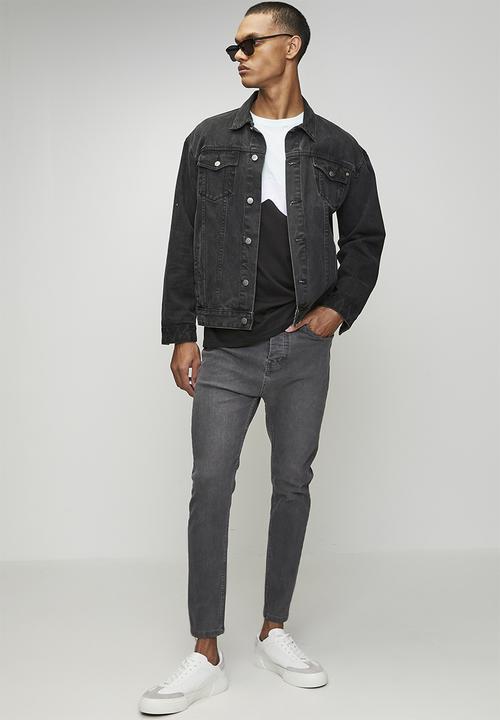 Brave Soul - Denim Crop Skinny Fit Jean - Grey Long Length