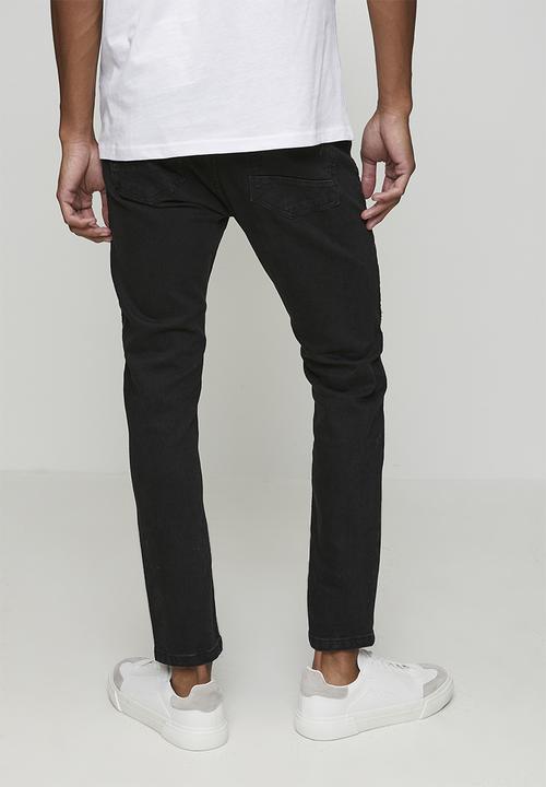 Brave Soul - Denim Biker Jean Regular Length - Charcoal Wash