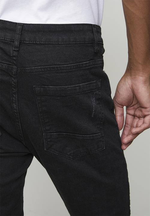 Brave Soul - Denim Biker Jean Long Length - Charcoal Wash