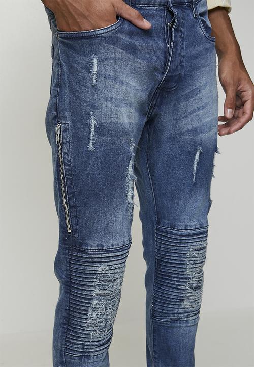Brave Soul - Denim Biker Jean Regular Length - Blue 