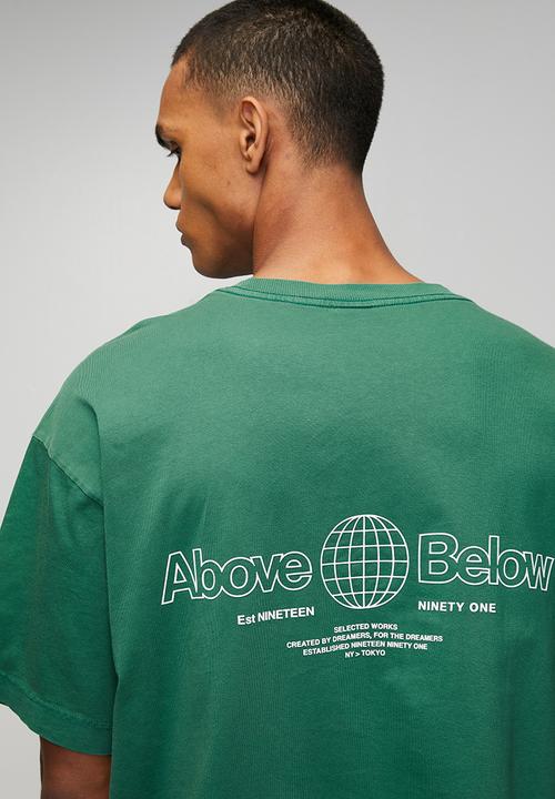 Cotton On - Box Fit Text T-Shirt - Emerald / Above 1991