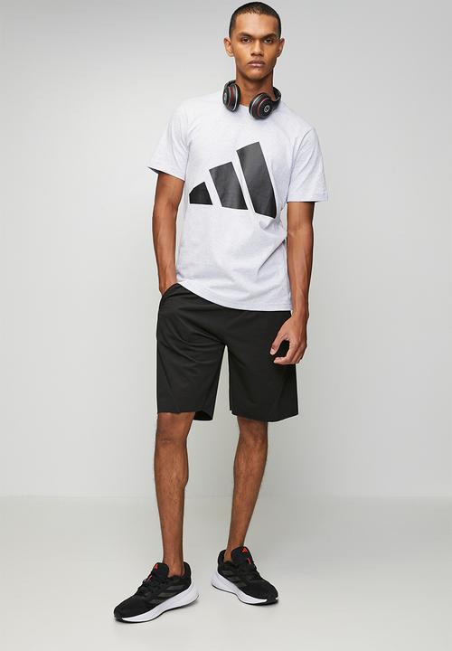 adidas Performance - Big Logo SJ Tee - Light Grey heather / carbon