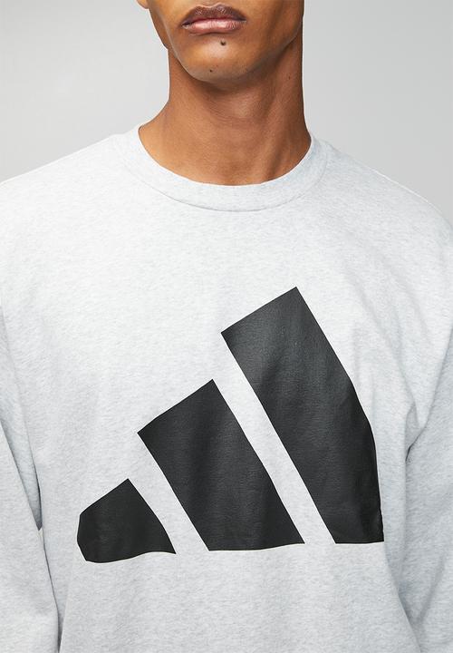adidas Performance - Big Logo FL Sweatshirt   - Light Grey heather / black