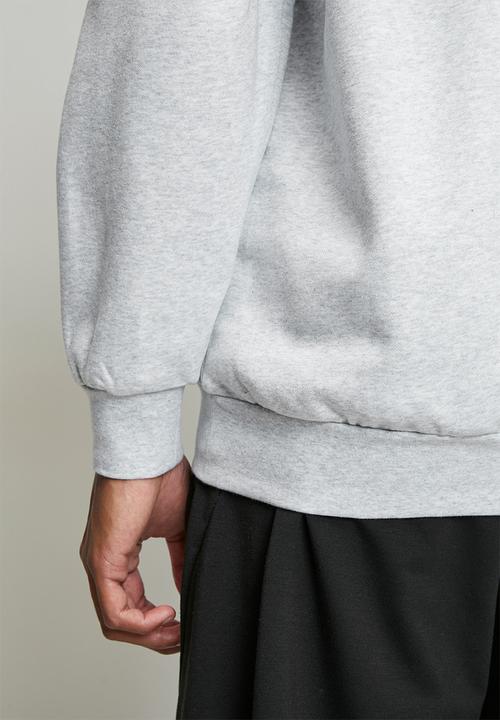 adidas Performance - Big Logo FL Sweatshirt   - Light Grey heather / black