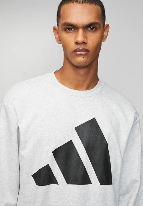 adidas Performance - Big Logo FL Sweatshirt   - Light Grey heather / black