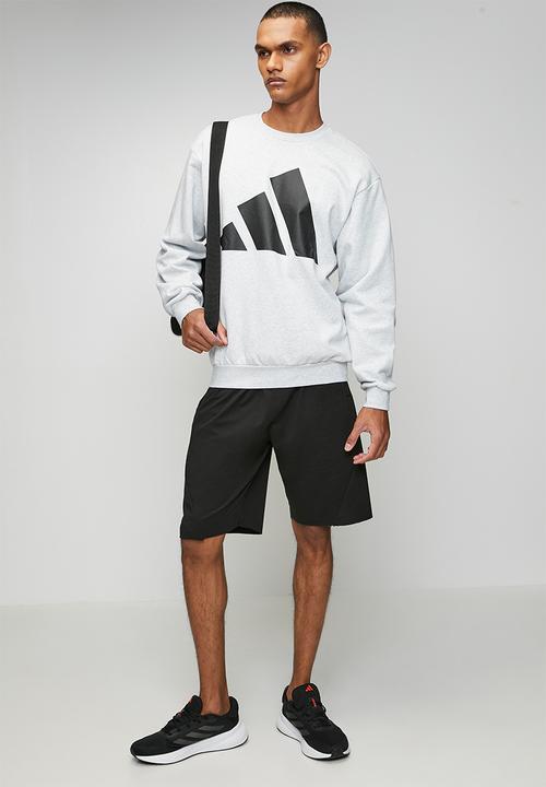 adidas Performance - Big Logo FL Sweatshirt   - Light Grey heather / black