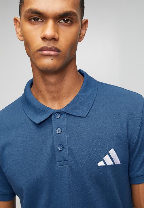 adidas Performance - SL Piquet Polo Shirt   - Dusky Petrol Blue / White