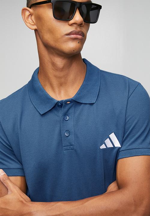 adidas Performance - SL Piquet Polo Shirt   - Dusky Petrol Blue / White