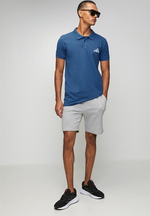 adidas Performance - SL Piquet Polo Shirt   - Dusky Petrol Blue / White