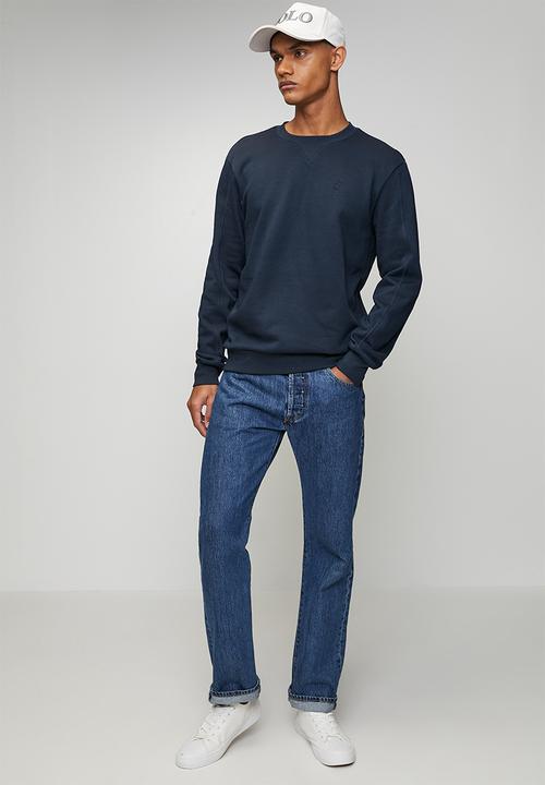 POLO - Aakil Essential Fleece Sweater - Navy