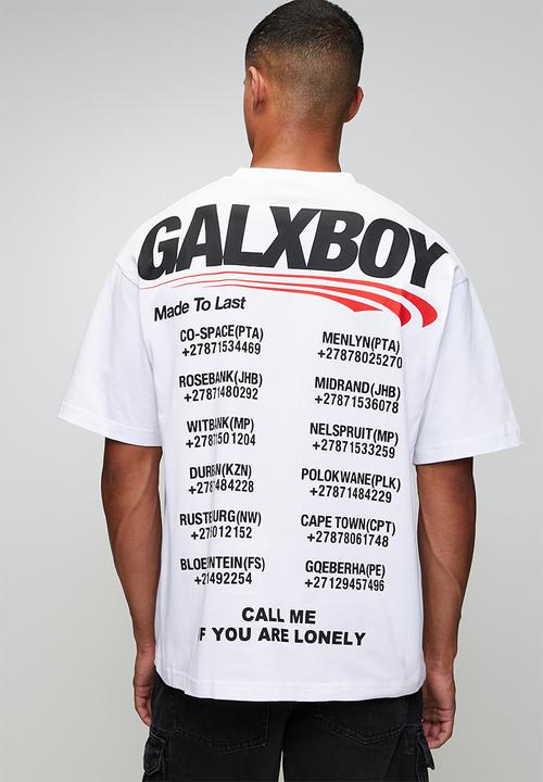 GALXBOY - CALL ME T-SHIRT  - WHITE