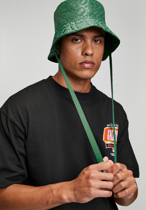 NYLON/CANVAS HAT - GREEN