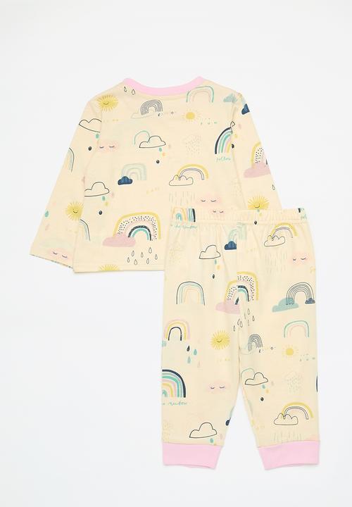 Pop Candy - Pj set - pale yellow/pink/rainbow aop