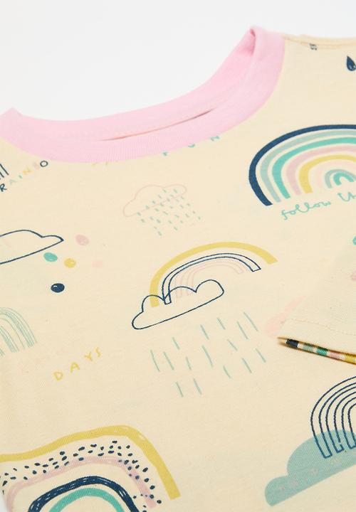 Pop Candy - Pj set - pale yellow/pink/rainbow aop
