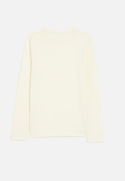 POLO - Boys gary printed long sleeve tee - off white 