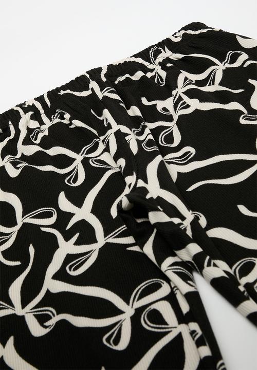 Pop Candy - Bow print pj set - black & white