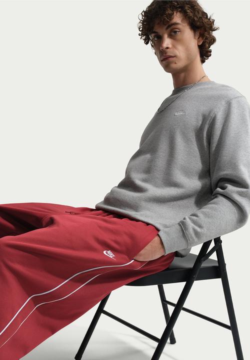 Nike - NSW Club Oversized Knit Track Pants - Red/Wht