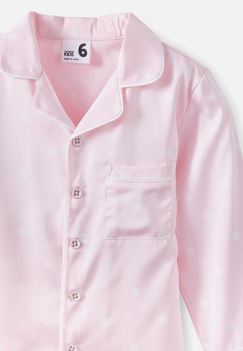 Cotton On - Lullaluxe Long Sleeve Pj Set - Tea Party Pink/Aria Spot