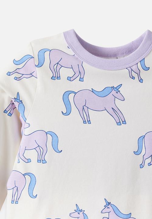 Cotton On - Dreamdrift Long Sleeve Pj Set - Vintage Lilac/Unicorns Glow